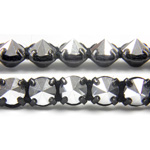 Preciosa Metal Spike Banding 1 Row - Round 19SS COMET ARGENT LIGHT/BLACK