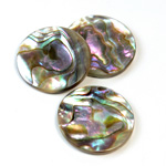 Shell Flat Back Flat Top Straight Side Stone - Round 24MM ABALONE