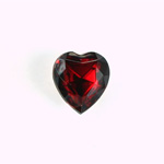 Glass Point Back Foiled Tin Table Cut (TTC) Stone - Heart 12x11MM RUBY