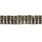 Czech Rhinestone Rondelle - Square 04.5MM BLACK DIAMOND-SILVER