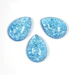 Glass Medium Dome Lampwork Cabochon - Pear 18x13MM AQUA OPAL (05143)