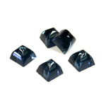 Glass High Dome Foiled Cabochon - Square 06x6MM MONTANA