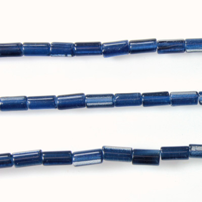 Fiber Optic Synthetic Cat's Eye Bead - Smooth Cylinder 06x3MM CAT'S EYE BLUE