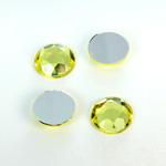 Plastic Flat Back Foiled Rose Cut Rhinestone - Round 13MM JONQUIL