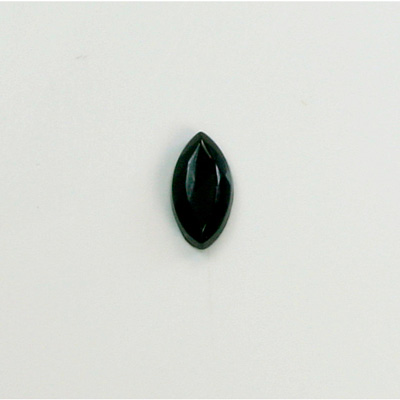 Glass Flat Back Rose Cut Stone - Navette 10x5MM JET