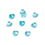 Czech Pressed Glass Bead - Smooth Heart 06x6MM AQUA