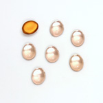 Glass Medium Dome Foiled Cabochon - Oval 08x6MM ROSALINE