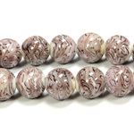 Glass Lampwork Bead - Smooth Round 12MM GRANITE MATRIX