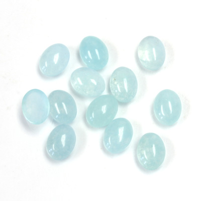 Gemstone Flat Back Cabochon - Oval 08x6MM QUARTZ DYED #136 AMAZONITE