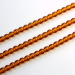 Czech Pressed Glass Bead - Smooth Round 04MM MADEIRA TOPAZ