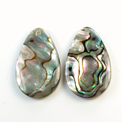 Shell Pendant - Smooth Flat Pear 33x20MM ABALONE