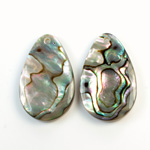 Shell Pendant - Smooth Flat Pear 33x20MM ABALONE