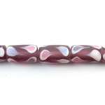Glass Lampwork Bead - Tube Smooth 16x10MM MATTE PEACOCK AMETHYST