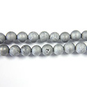 Gemstone Bead Round Druzy 6MM GREY COAT