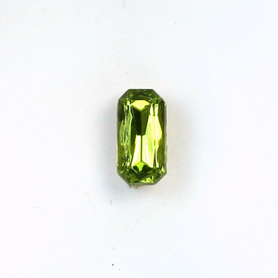Glass Point Back Tin Table Cut (TTC) Stone - Cushioned Octagon 10x5MM OLIVINE