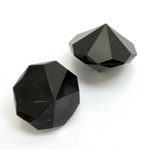 Plastic Bead - Opaque Faceted Octagon Rivoli 20MM JET