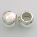 Metalized Plastic Smooth Bead with 11MM Hole - Round 18MM SILVER