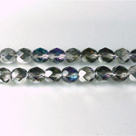 Czech Glass Fire Polish Bead - Round 06MM 1/2 Coated BERMUDA BLUE