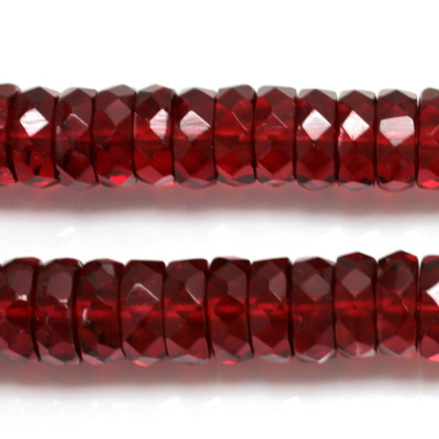 Czech Glass Fire Polished Bead - Rondelle 10x4MM RUBY