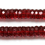 Czech Glass Fire Polished Bead - Rondelle 10x4MM RUBY