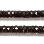 Czech Glass Fire Polished Bead - Rondelle 08x4MM GARNET