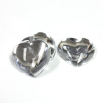 Plastic Flat Back Foiled Cabochon - Heart 18.5MM CRYSTAL