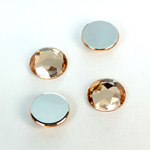 Plastic Flat Back Foiled Rose Cut Rhinestone - Round 13MM LT COLORADO TOPAZ