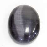 Fiber-Optic Cabochon - Oval 40x30MM CAT'S EYE GREY