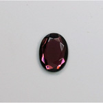 Glass Flat Back Rose Cut Faceted Foiled Stone - Oval 14x10MM AMETHYST