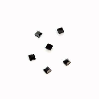 Plastic Flat Back Rose Cut Rhinestone - Square 03x3MM JET