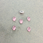 Plastic Flat Back Foiled Cabochon - Oval 06x4MM MATTE ROSE