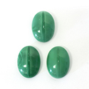 German Glass Medium Dome Cabochon - Oval 18x13MM CATS EYE GREEN MOONSTONE