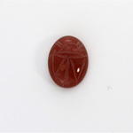 Gemstone Flat Back Carved Scarab 16x12MM CORNELIAN