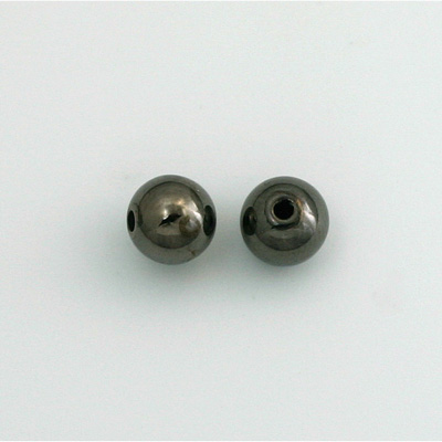 Metalized Plastic Smooth Bead - Round 08MM HEMATITE