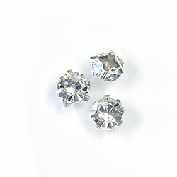 Crystal Stone in Metal Sew-On Setting - Flower Cup MAXIMA Chaton SS16 CRYSTAL-SILVER