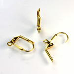 Brass Earwire 15MM Leverback with a 6x2MM Teardrop Pad with Open Loop