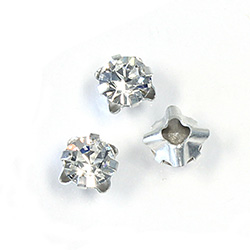 Crystal Stone in Metal Sew-On Setting - Flower Cup MAXIMA Chaton SS20 CRYSTAL-SILVER