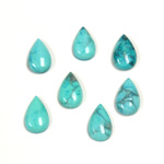 Gemstone Cabochon - Pear 10x6MM HOWLITE DYED CHINESE TURQ