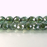 Czech Glass Fire Polish Bead - Round 08MM LUMI COATED GREEN