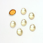 Glass Medium Dome Foiled Cabochon - Oval 08x6MM JONQUIL