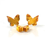 German Glass Flat Back Foiled Mirror - Butterfly 9MM TOPAZ
