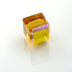 Chinese Cut Crystal Bead 18 Facet - Cube 04x4MM TOPAZ AB