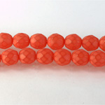 Czech Glass Fire Polish Bead - Round 08MM MATTE ORANGE 43488