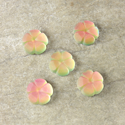 Glass Flat Back Flower - 08MM MATTE IRIDIS Foiled