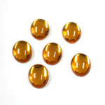Plastic Flat Back Foiled Cabochon - Oval 10x8MM TOPAZ