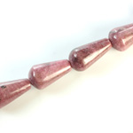Gemstone Bead - Pear Smooth 18x11MM RHODONITE