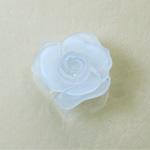 German Plastic Flower - 2-Part No-Hole - 23MM MATTE CRYSTAL