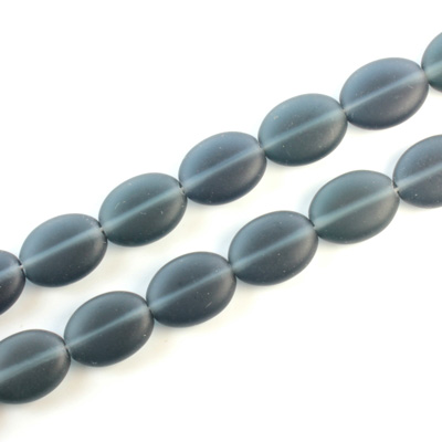 Czech Pressed Glass Bead - Flat Oval 12x9MM MATTE MONTANA