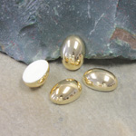 German Plastic Cabochon Vacuum Coated - Oval 14X10MM GOLD