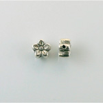 Metalized Plastic Bead - 5-Petal Flower 08MM ANTIQUE SILVER